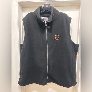 Vintage Y2K Princeton University Fleece Vest Mens XXL 2XL Black Full Zip Emblem